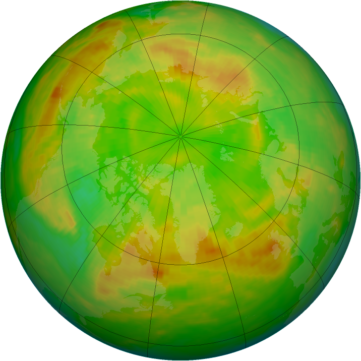 Arctic ozone map for 12 June 1991